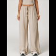 thumbnail image 4 of Pantalones Deportivos Casuales Holgados de Pierna para Mujer, Rectos, de Tiro Bajo, con Bolsillos con Cordón Elástico Albaricoque L, 4 of 9