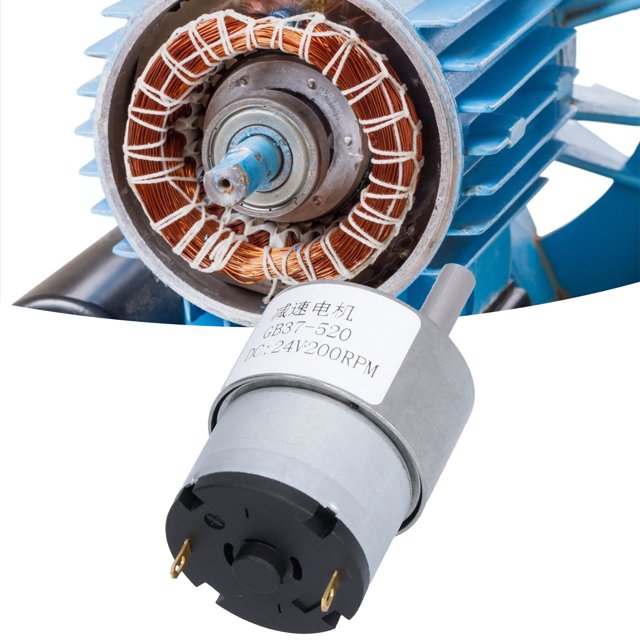 Caja de engranajes helicoidales de turbina equipo de caja de engranajes de reducción de motor de engranajes Suministros de control industrial 200RPM DC24V GB37-520 para puertas ANGGREK Otros