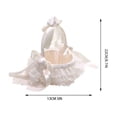 thumbnail image 3 of White Lace Flower Girl Basket With Pearl Romantic Bridal Handheld Basket For Wedding Petal Toss Ceremony Prop, 3 of 8