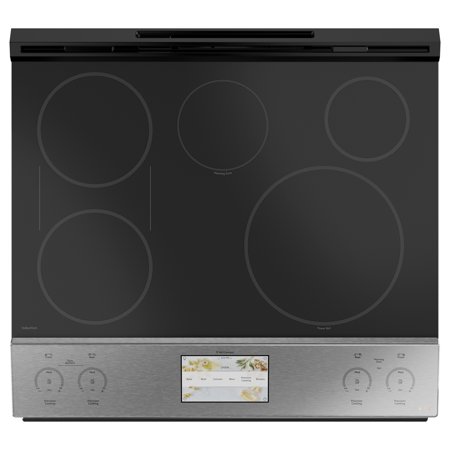 Café - Modern Glass 5.7 Cu. Ft. Slide-In Electric Induction Convection Range - Platinum Glass