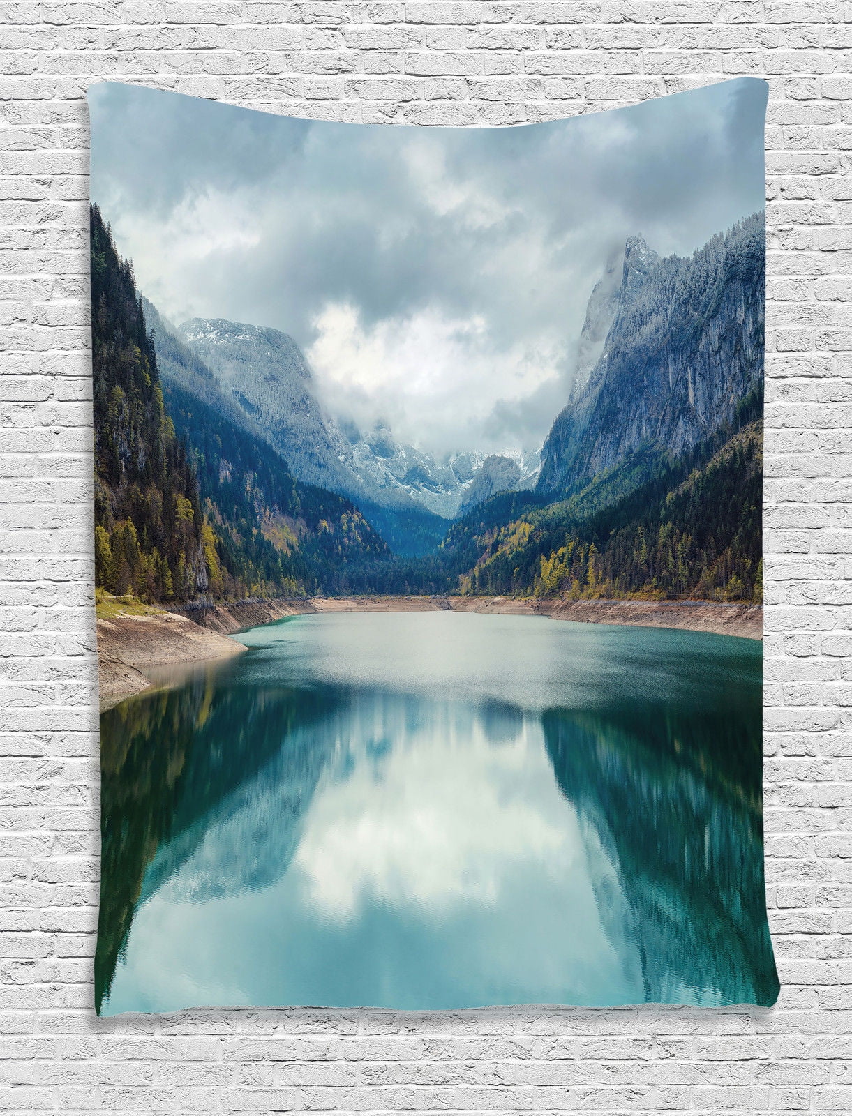 Wall Tapestry Mountain Tapestry Wall Hanging Blue Mountains Water Reflection 