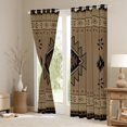 thumbnail image 3 of jejeloiu Western Tribal Blackout Curtains Set of 2 (52x84 Each),Retro Aztec Geometric Window Curtains,Brown Black Curtains and Drapes For Adult,Microfiber Bedroom Decor, 3 of 6