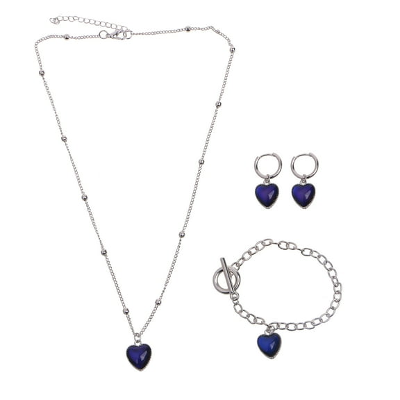 Mood Necklaces Peach Heart Love Pendant Necklace Temperature Control Color Change Necklace for Steel Chain Jewe