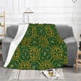 thumbnail image 2 of Green Yellow Leaves Throw Blanket, Super Soft Anti-Pilling Flannel Bed Blankets, 40"x30", 2 of 8