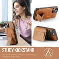 thumbnail image 4 of Allytech Slim Wallet Case for iPhone 15 Plus with Card Slots, [RFID BLOKING] [Support Magnetic Car Holder] Luxury PU Leather Stand Finger Grip Shockproof Anti-Fall Camera Protection Case - Brown, 4 of 9