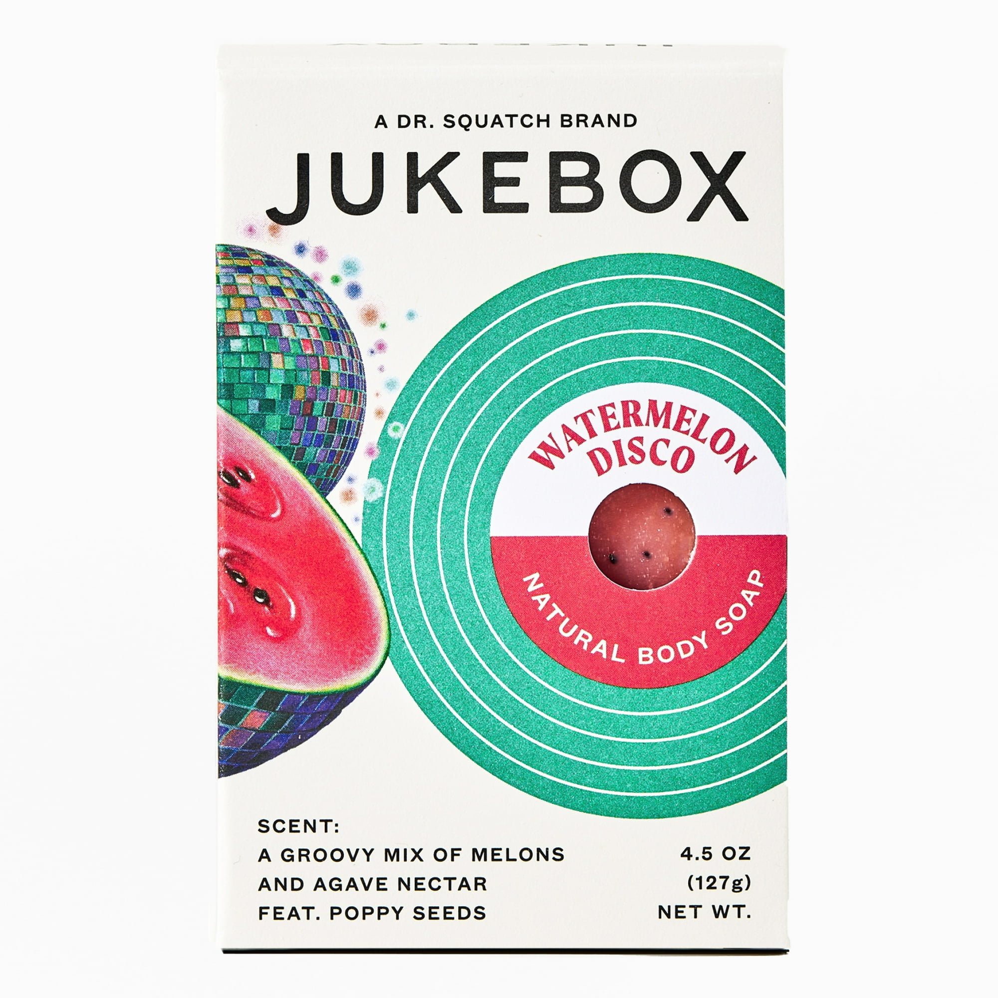 Jukebox Watermelon Disco Natural Bar Soap for Women Bathroom and Bath Soap, 4.5 oz