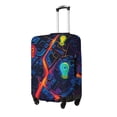 thumbnail image 2 of Uemuo Neon City Map Printed Washable Luggage Cover - Fashion Suitcase Protector Fits 18-32 Inch Luggage -Small, 2 of 9