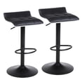 thumbnail image 1 of Modern Swivel Bar Stools Set of 2, PU Leather Counter Height Adjustable Barstools Backless Dining Kitchen Island Stools with Footrest up to 330lbs, Black, 1 of 8