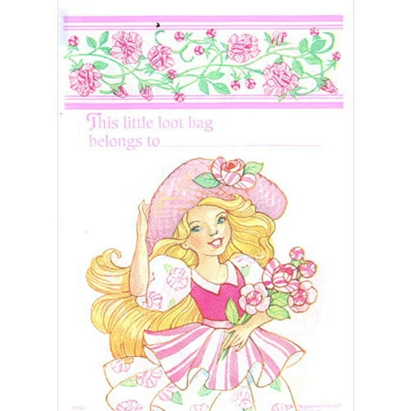 Various Peppermint Rose Vintage 1993 Favor Bags, Pink (8ct)