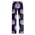 thumbnail image 4 of Womens Halloween Pajama Pants Casual Loose Fit High Waist Drawstring Pjs Pumpkin Ghost Print Straight Leg Loungewear Bottoms, 4 of 5