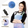 thumbnail image 2 of Azure Blue Marble 5 Pcs Kitchen Set Heat Resistant Oven Mitts and Non-Slip Pot Holders with Adjustable Cooking Apron, 2 of 6