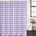 thumbnail image 3 of Purple Waterproof Fabric Shower Curtain,Country French Rustic Buffalo Plaid Modern Art Waterproof Fabric Shower Curtain for Bathroom Curtains Bathtubs Shower Curtains with 12 Hooks Small 36x78in, 3 of 8