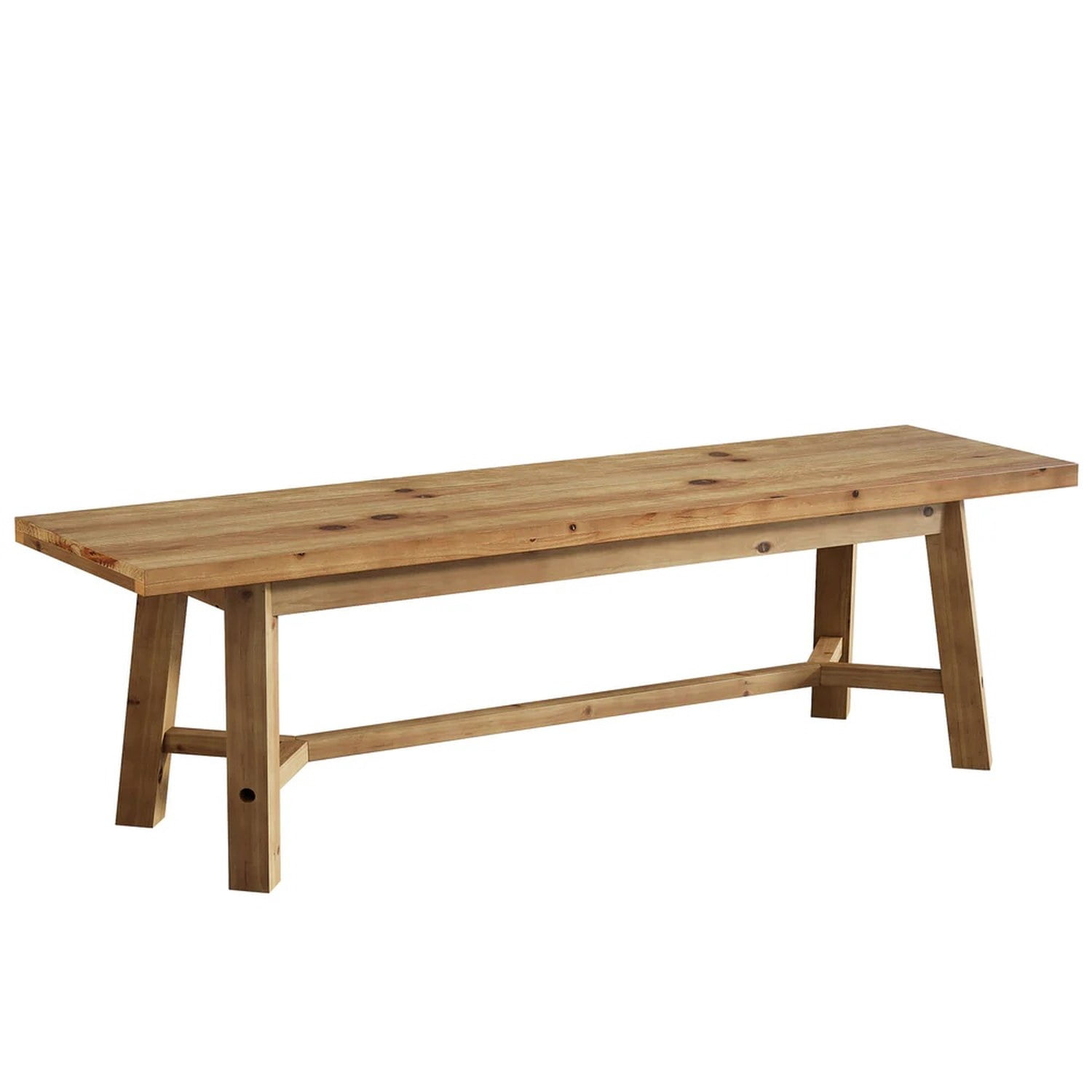 Solid Wood Dining Bench, 55.12 in Wide, Rustic Finish, Supports 400 lb