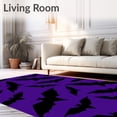thumbnail image 2 of ODIKA 5'x7' Machine Washable Non-Slip Area Rug, Haunting Wings Celebration Floor Protection Guard High Traffic Rug with Pad, Purple, 740117, 2 of 8