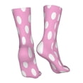 thumbnail image 7 of Goofa Pink And White Polka Dot for 16in Socks, Funny Novelty Crazy Design Cotton Socks Sports Socks Knee High Socks For Men, Women,1Pairs - Gift For Working Friends, 7 of 7