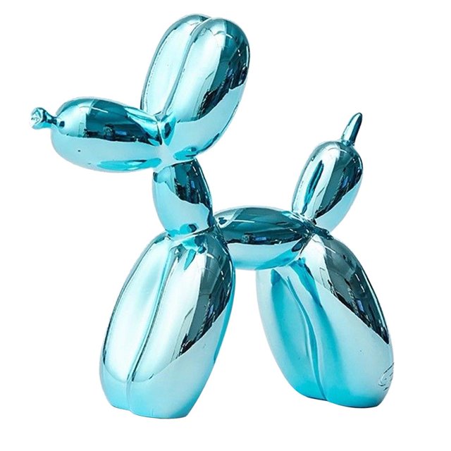 Perro Globo Resina Soledad Adorno Perro Globo Azul claro