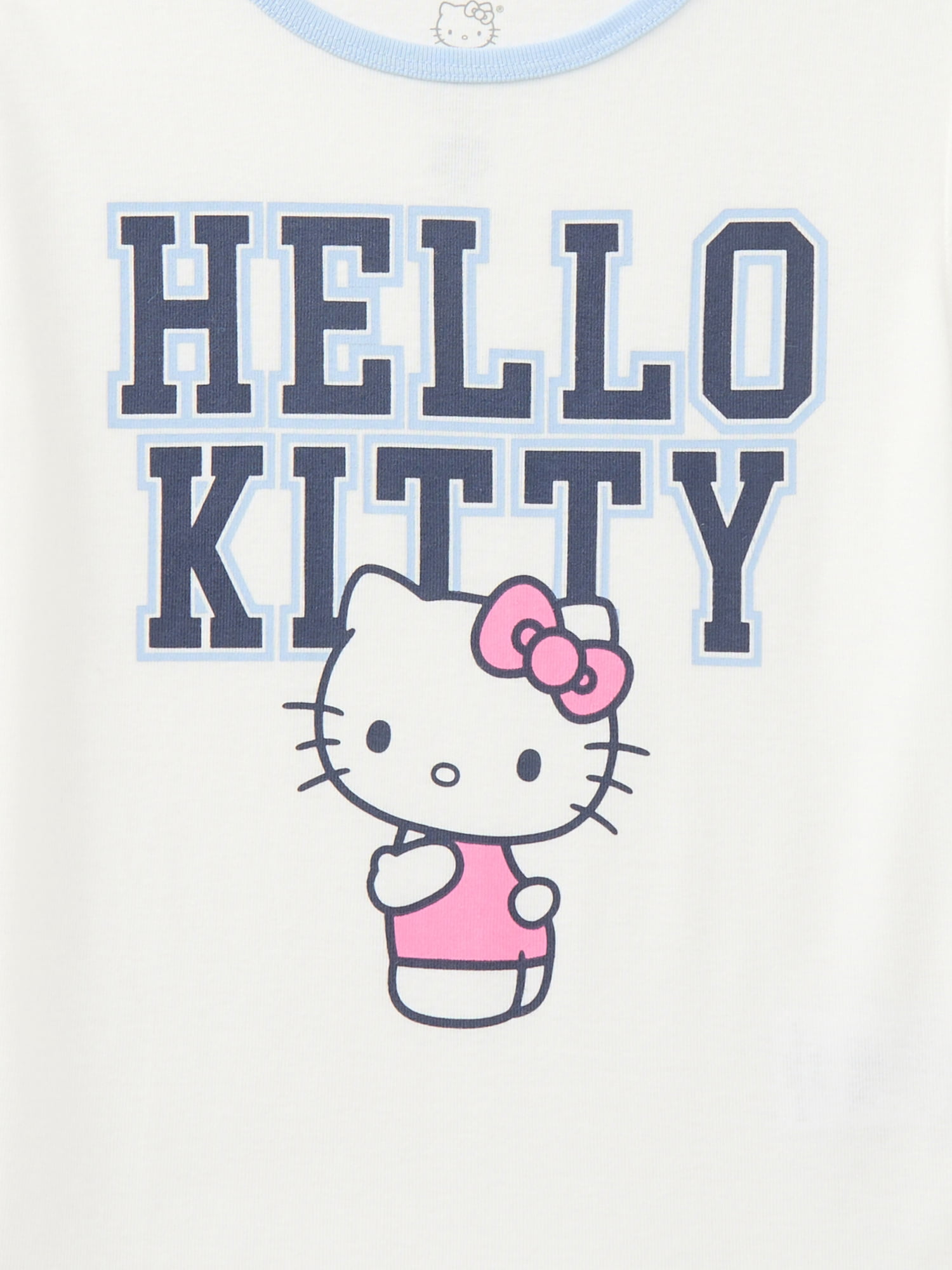 Hello Kitty Girls Bow Detail Graphic Tee with Short Sleeves, Sizes 4-16