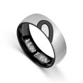 thumbnail image 5 of Couple's Matching Heart Ring, His or Her Matching Wedding Band in Stainless Steel, for Men or Women, Comfort Fit（1 Pair,A male ring and a female ring）, 5 of 7