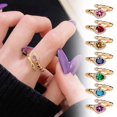 thumbnail image 4 of Anillo de serpiente color champán para mujer, con piedras preciosas de colores, estilo moderno, engastado con diamantes, un anillo ligero, lujoso y versátil., 4 of 7