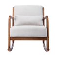 thumbnail image 4 of Porthos Home  Ima Accent Rocking Chair, Fabric Upholstery, Rubberwood Legs Grey, 4 of 5