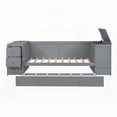 thumbnail image 2 of Gray Twin Size Daybed - Storage Arms, Trundle & Charging Station, 2 of 22