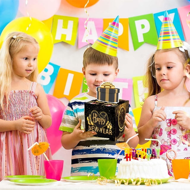 YAOMOBB Cash Gift Box Happy Birthday Money Box Funny Pull Type Cash Storage Container with Clear Card Slot