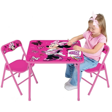 minnie table mouse activity disney fashionista chairs chair folding walmart furniture pink character childrens