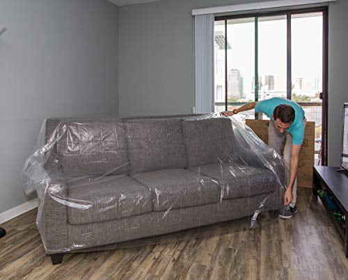 Details about   NEW Durable U-HAUL Clear Plastic Sofa Cover 42" Wide x 134" Long #7008 8' Sofa 