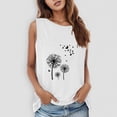 thumbnail image 4 of Gibobby Verano mujer sin mangas flor cuello redondo camiseta sin mangas Casual chaleco Top camisa blusa(Blanco,G), 4 of 5