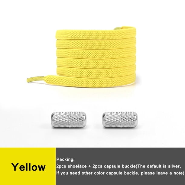 Cordones planos con cierre de cápsula elástica, cordones para zapatillas de deporte rápidas, cordones para niños, adultos, mujeres, hombres, zapatos, cuerdas de encaje, 1 par de ESPAÑA Gao Jinjia LED