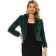 thumbnail image 1 of Abrigo esponjoso para mujer, abrigo de invierno de manga larga con lazo automático Verde XS, 1 of 5