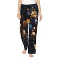 thumbnail image 1 of Balery Elegant Golden Blue Ornaments Pantalones de pijama para mujer, pijamas ultraligeros, pantalones de estar por casa-Medium, 1 of 6