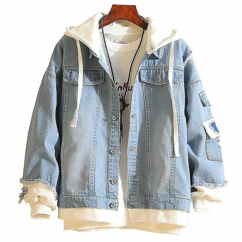 Bts 21 Blue Denim Jacket Cosplay Hoodie Hooded Coat Unisex Bts Jimin 95 Sweatshirt Walmart