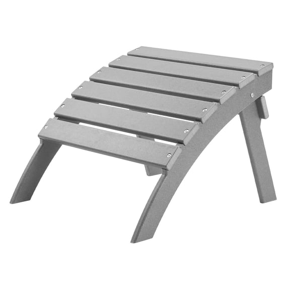 Patio Deck Folding Footrest Ottoman, Gray HDPE, Measures 21.5" L x 18.9" W x 14.8" H, Easy Storage Design