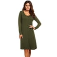 thumbnail image 5 of Ekouaer Button Down Nightgown for Women Long Sleeve Sleepwear V Neck Nightshirt Boyfriend Pajama Dress Sleep Dress, 5 of 6