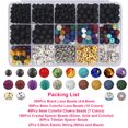 thumbnail image 2 of EuTengHao 602Pcs Lava Beads Stone Kits with 8mm Chakra Beads and Spacers Beads Bracelet Elastic String for Diffuse Essential Oils Adult DIY Jewelry Making Supplies, 2 of 8