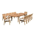 thumbnail image 4 of Grade-A Teak Dining Set: 12 Seater 13 Pc: 122" Atnas Rectangle Table And 12 Vellore Stacking Arm Chairs Outdoor Patio WholesaleTeak #51VL2813, 4 of 6
