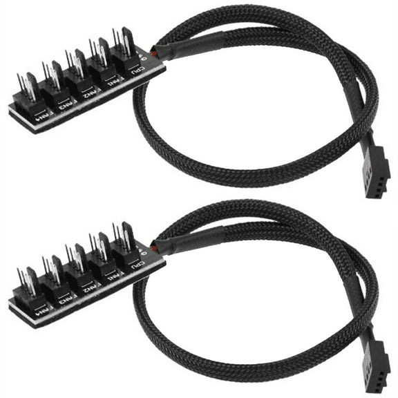5-Port PC PWM Fan Hub 5Pin Fan Splitter Cable 1 Female to 4 Male,Vsgery,black