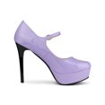 thumbnail image 3 of BLISSFUL STEP Women's Platform Ankle Strap Stiletto High Heel Pumps Purple 7.5, 3 of 6