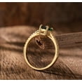 thumbnail image 5 of Jewelerix Emerald Cut Green Gemstone Ring in 10K Gold Vermeil with Dainty Pave Band, Elegant Engagement Promise or Anniversary Jewelry Gift for Her, 5 of 7