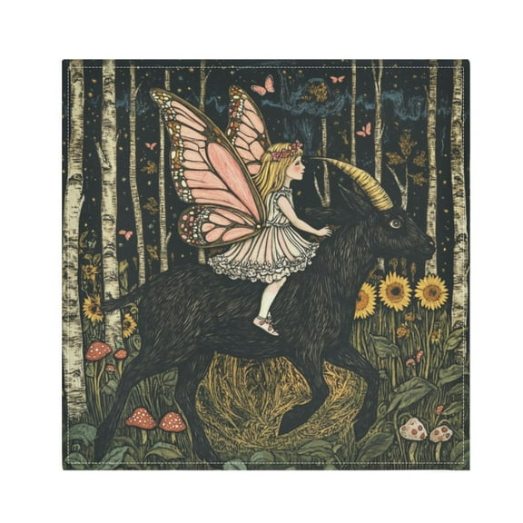 WOBOGO Butterfly Wizard Cloth Napkins 1 Piece Soft Elegant Touch Durable Absorbent Quick Drying for Elegant Dining