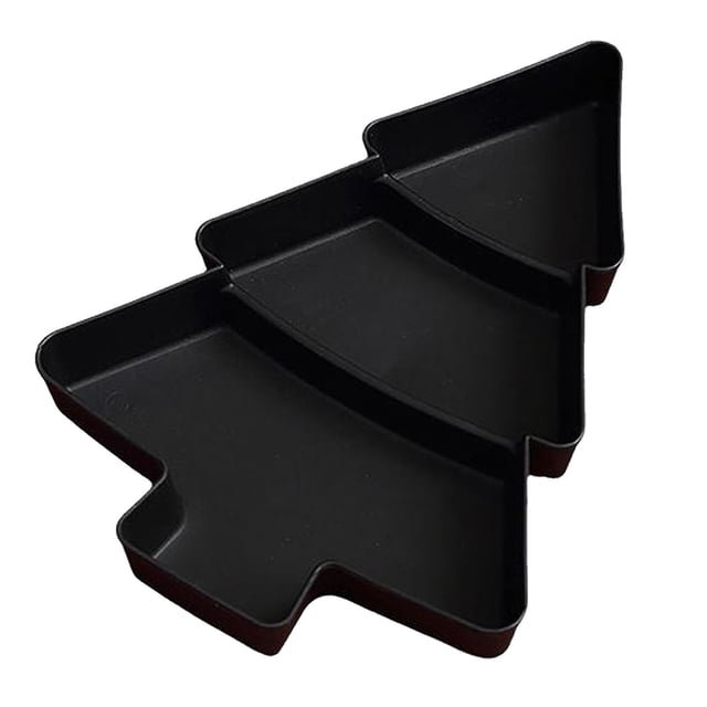 3 Sectional Plastic Christmas Serving Tray, Food-Grade Plastic Christmas Tree Shaped Plates Snack Tray, Food Serving Platter for Snack, Fruit, Cookies, Candy, Home Livingroom Decor