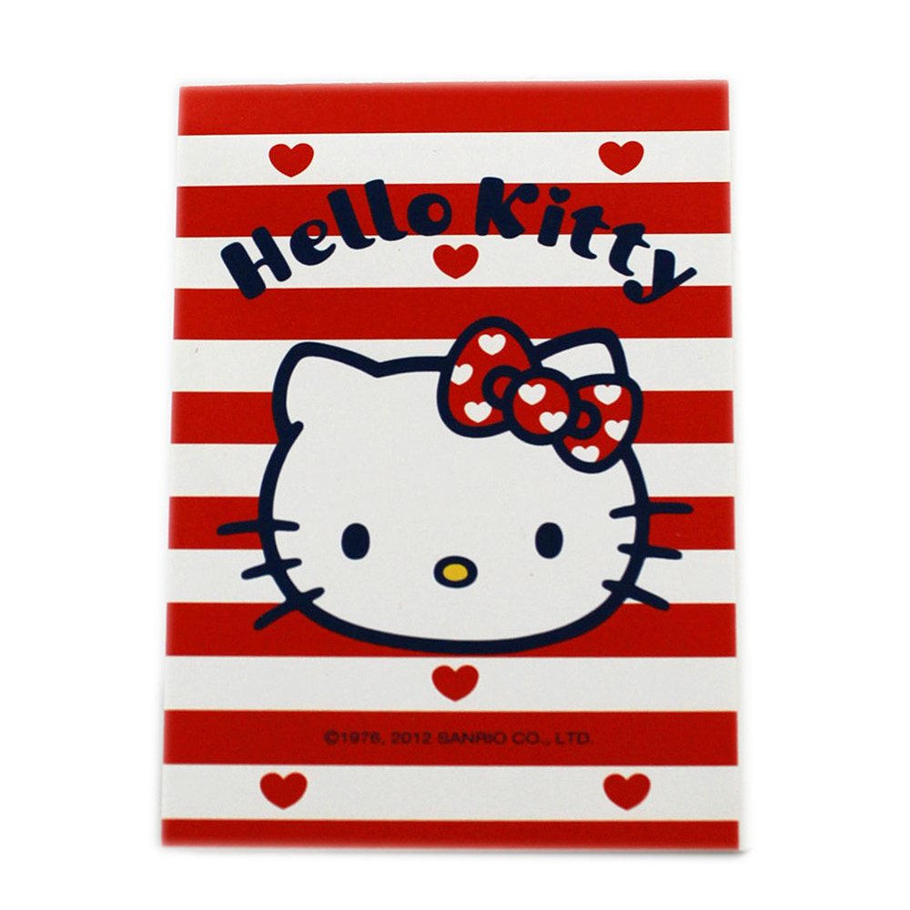 Sanrio's Hello Kitty White/Red Striped Cover Small Kids Notepad