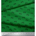 thumbnail image 3 of Soimoi Green polyester Crepe Fabric Bicycle Transport Fabric Prints By Yard 42 Inch Wide, 3 of 3