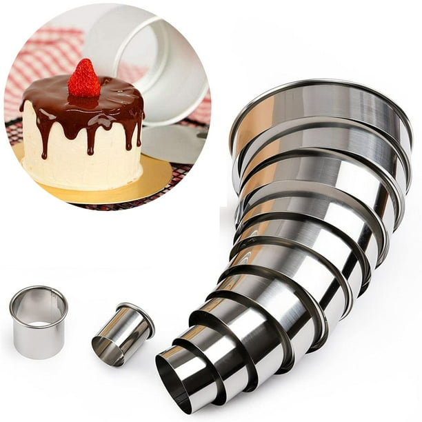 AUPERTO 11 Piece Stainless Steel Round Cookie Cutter Set, Biscuit Plain