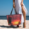 thumbnail image 6 of Balery Sunset Western Desert Cowboy Beach Travel Bag - Water-Resistant, Large Capacity Lightweight Tote with 7 Pockets for Women and Men - Perfect for Beach, Pool, Gym, and Travel, 6 of 7