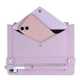 thumbnail image 4 of Handbag Case for iPad mini6/mini 2024, Flip Folio Stand Crossbody Wallet Case with S Pen Holder & Card Slots Pocket, Hand Strap & Shoulder Strap Shockproof Protective Cover,Purple, 4 of 10