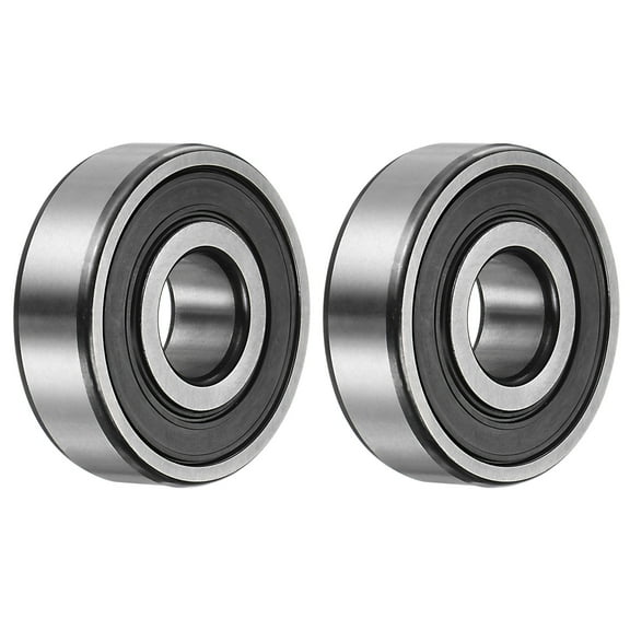 6302-2RS Deep Groove Ball Bearing,15 x 42 x 13mm C3 Double Rubber Sealed Chrome Steel Bearings,Black,2 Pack