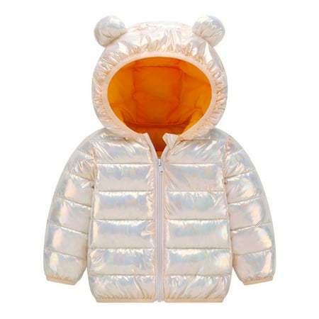 

Aompmsdx Toddler Boys Girls Winter Windproof Lightfuls Colours Bear Ears Hooded Coat Jacket Kids Warm Outerwearparty Dresses