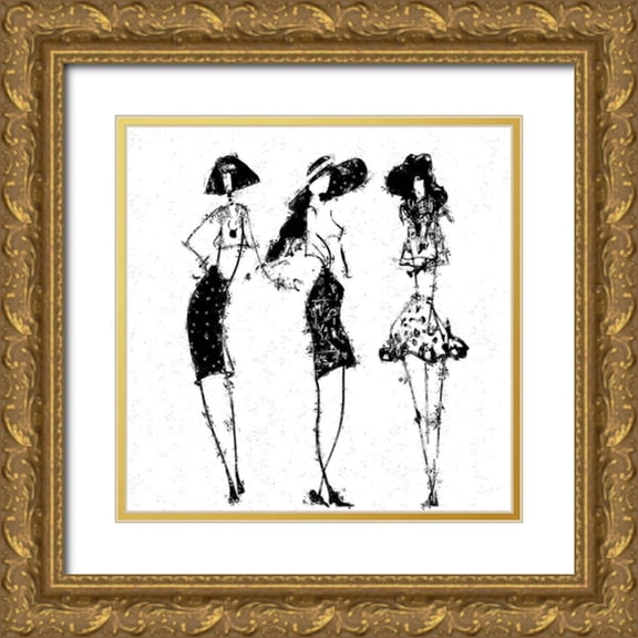 Sommers, Mindy 15x15 Gold Ornate Wood Framed with Double Matting Museum Art Print Titled - Trio